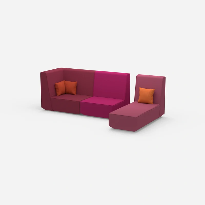 Modulares 2er Sofa mit Recamiere