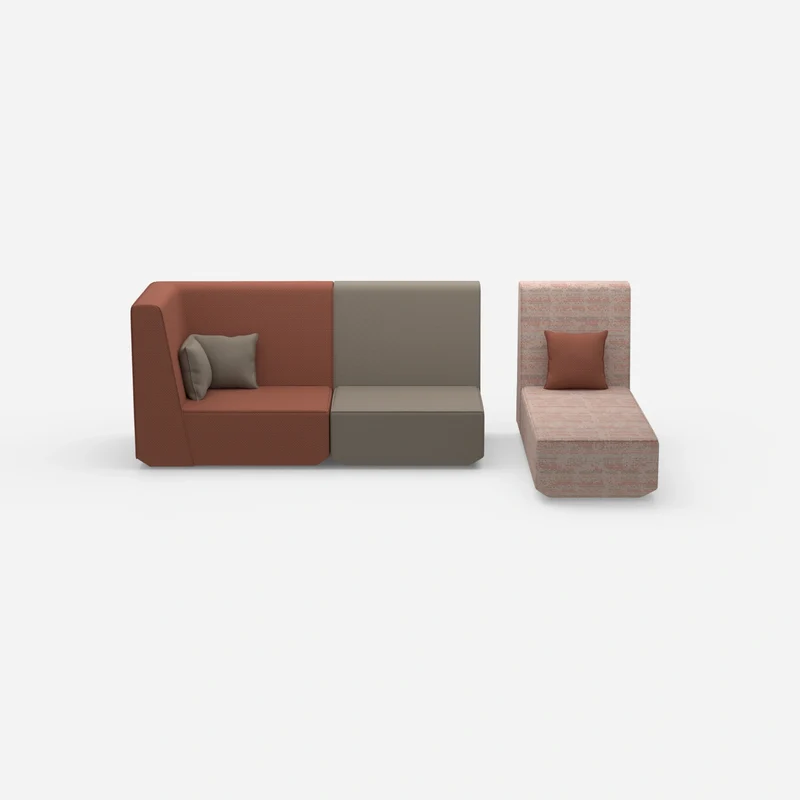 Modulares 2er Sofa mit Recamiere