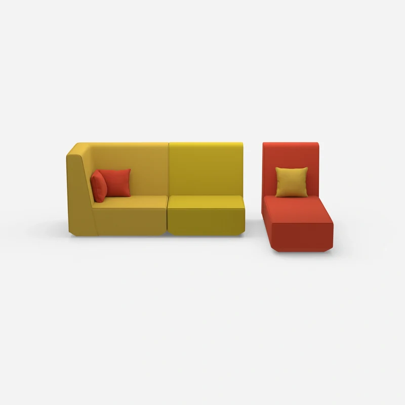 Modulares 2er Sofa mit Recamiere