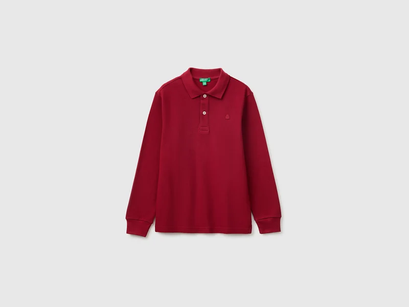 Langärmeliges Poloshirt aus Bio-Baumwolle