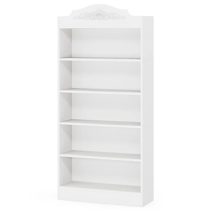 Gewölbtes Bücherregal - Modernes freistehendes Bücherregal mit 5 Fachböden