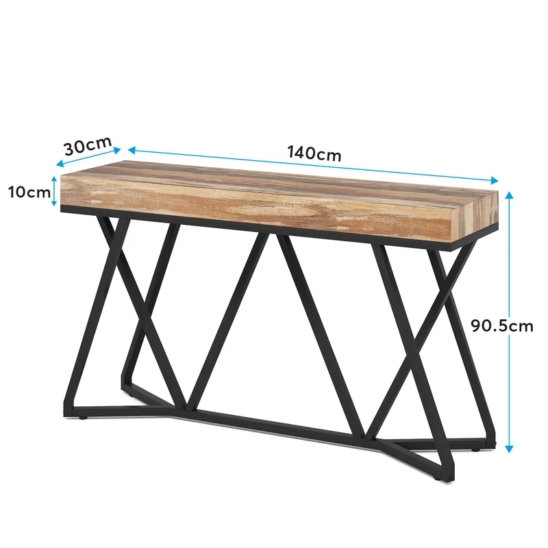 Konsolentisch im Landhausstil, 140 cm Sofatisch, Eingangstisch aus Holz