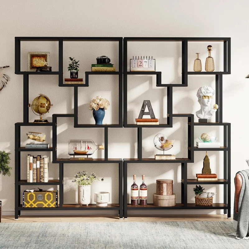 7-stöckiges Bücherregal -180cm hoch Holz Bücherregal