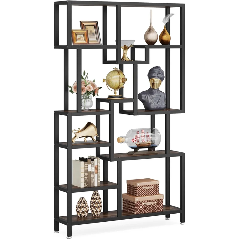 7-stöckiges Bücherregal -180cm hoch Holz Bücherregal