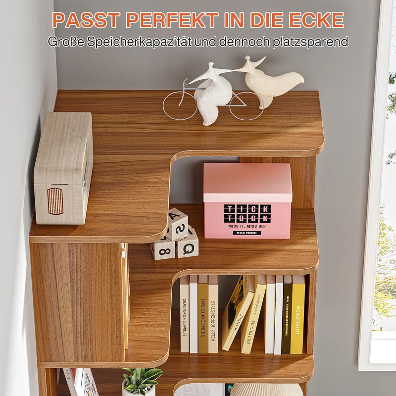 Eckregal, 6-stöckiges Bücherregal, Etagere-Lagerregal