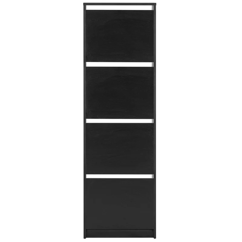 Amy Schuhschrank - Schwarz mit 4 Klappen