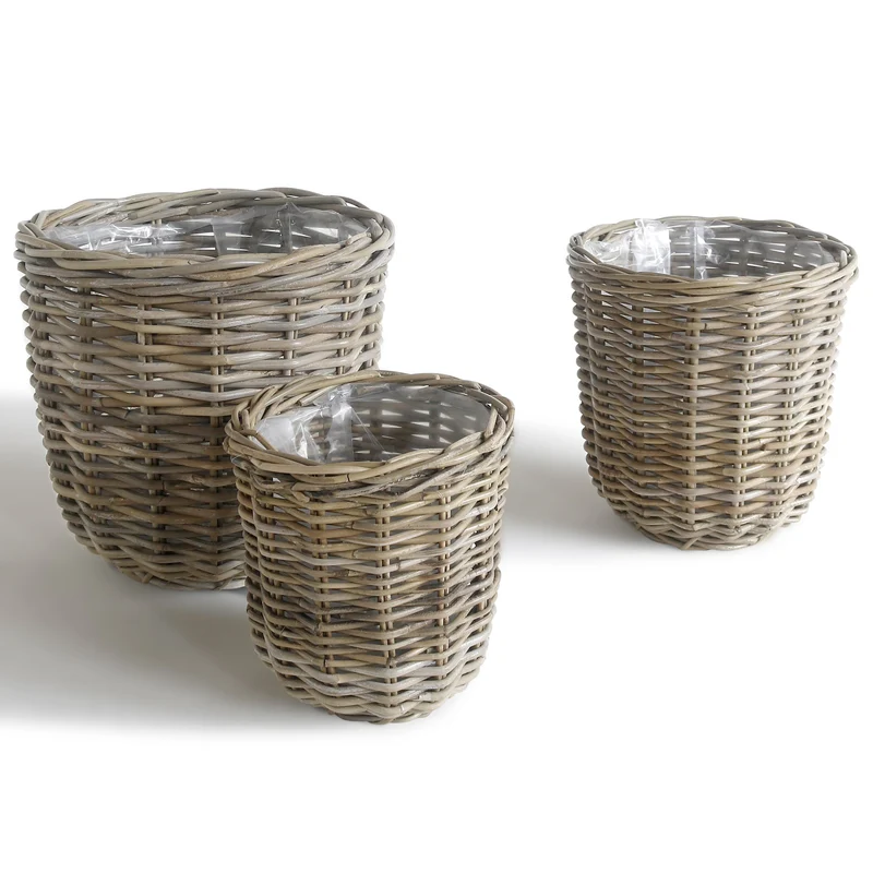 Lilli flechtkörbe, Natur, Rund, 3er Set - 29 cm, 36 cm, 43 cm