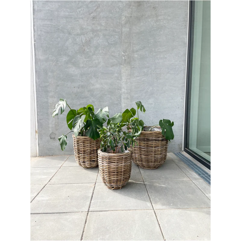 Lilli flechtkörbe, Natur, Rund, 3er Set - 29 cm, 36 cm, 43 cm