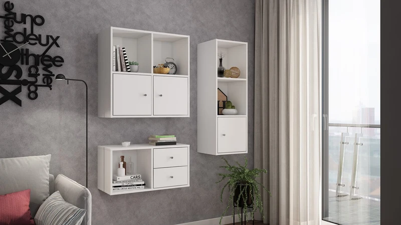 Flora - Schublade weiß für Regalsystem (2 Stk.)