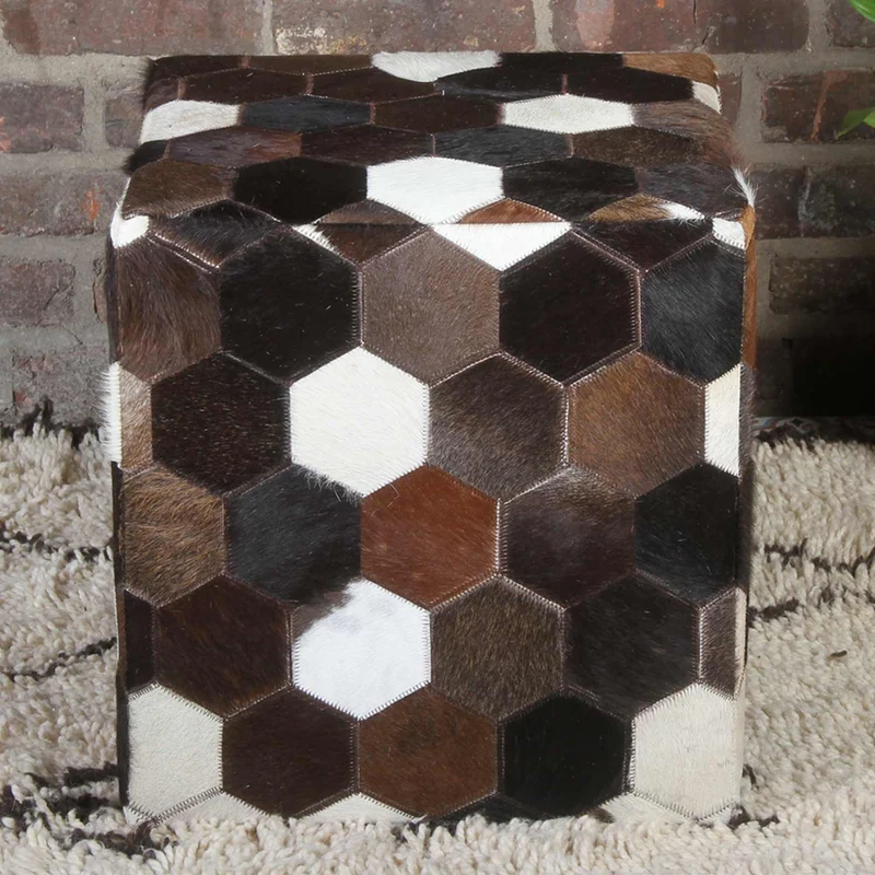 Patchwork Ledersitzkissen Vanita
