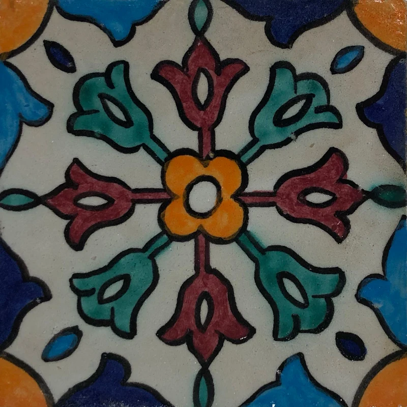 Handbemalte Fliesen 4er-Set – Andalusisches Dekor