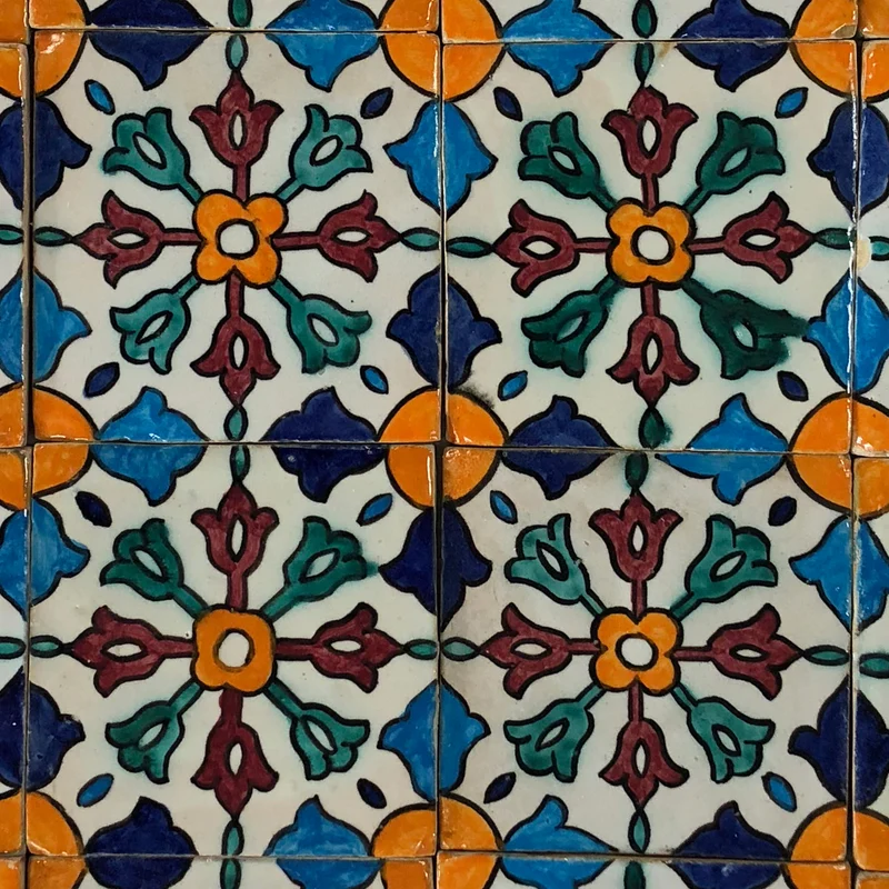 Handbemalte Fliesen 4er-Set – Andalusisches Dekor