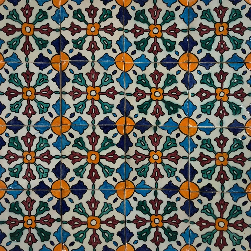 Handbemalte Fliesen 4er-Set – Andalusisches Dekor
