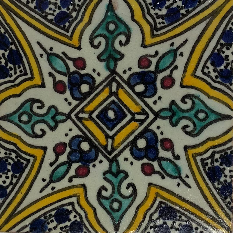 Handbemalte Fliesen 4er-Set – Marrakesch-Stil