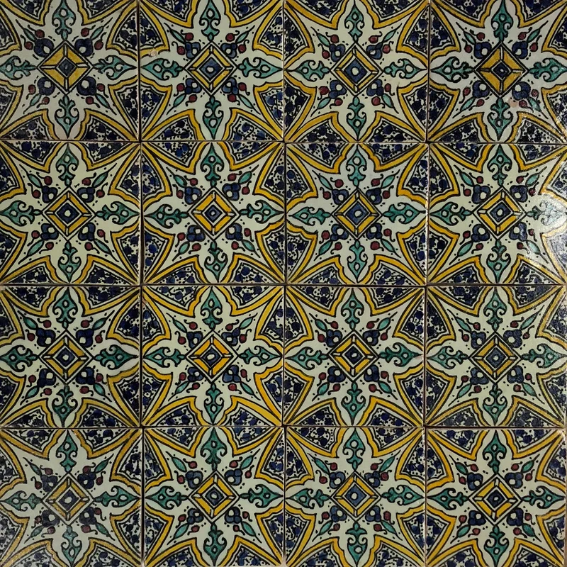 Handbemalte Fliesen 4er-Set – Marrakesch-Stil