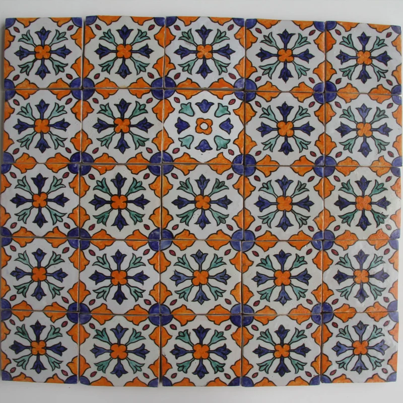 Handbemalte Fliesen 4er-Set – Mediterranes Dekor