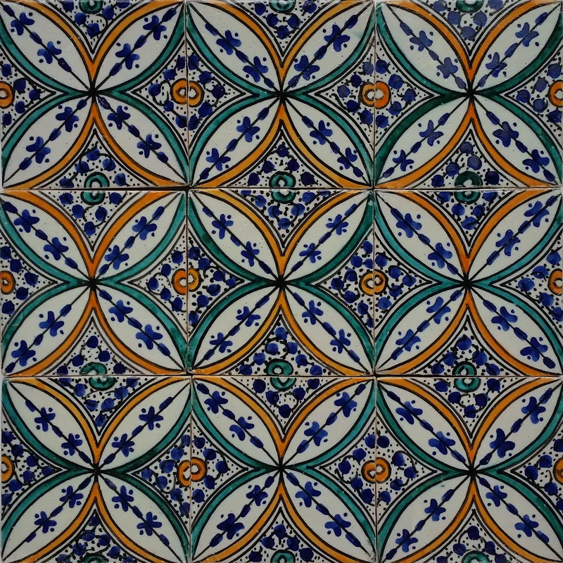 Handbemalte Fliesen 4er-Set – Mediterraner Keramikstil