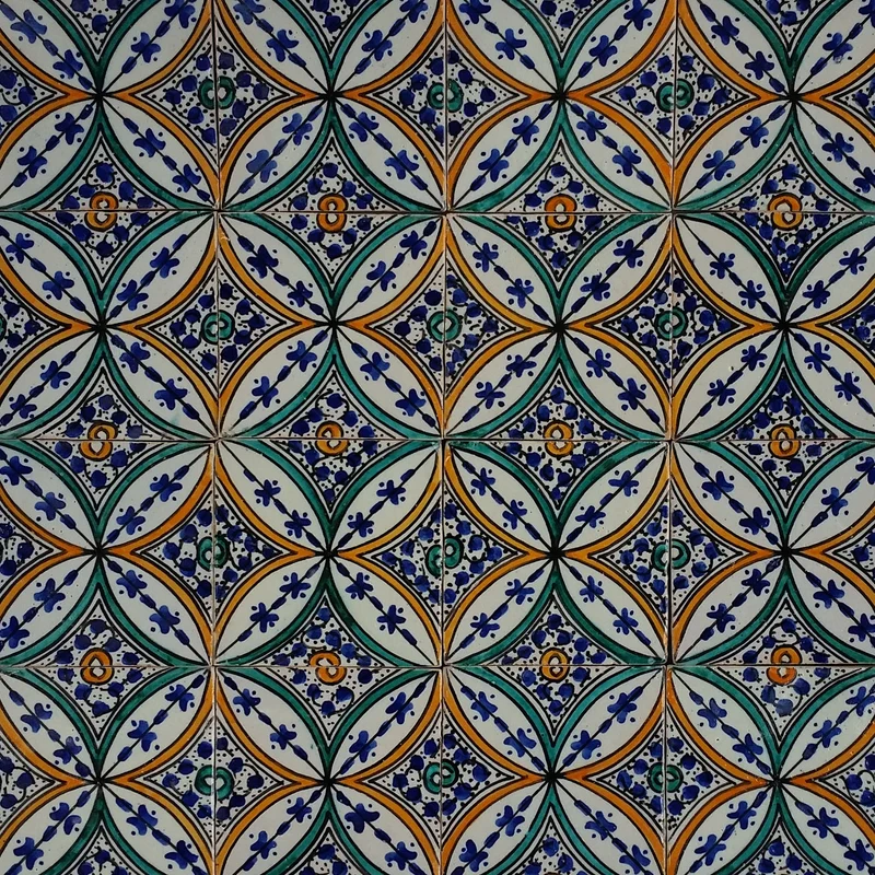 Handbemalte Fliesen 4er-Set – Mediterraner Keramikstil