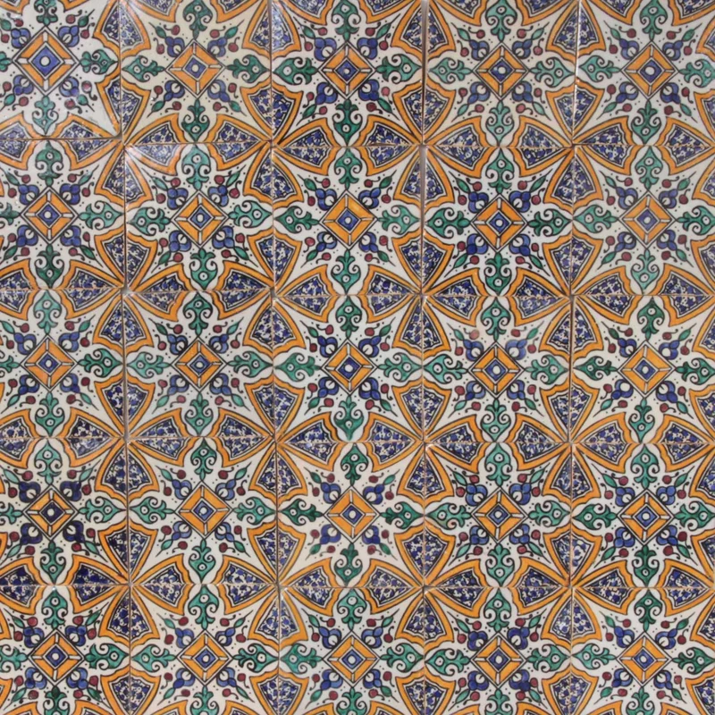 4er-Set Handbemalte Fliesen – Marrakesch Ornamentik