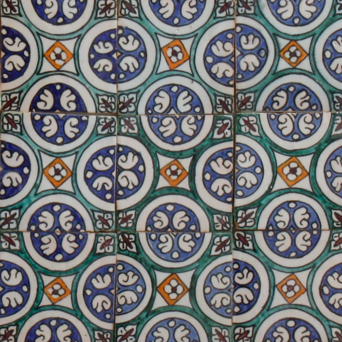 4er-Set Handbemalte Fliesen – Andalusisches Dekor