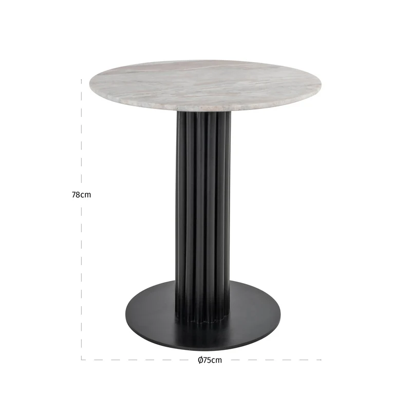 Richmond Bistro-Tisch Nyon Blush beige – Marmorplatte Ø 75 cm