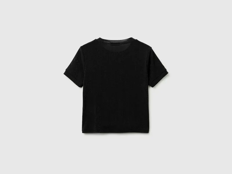 Kurzärmeliges Lurex-T-Shirt