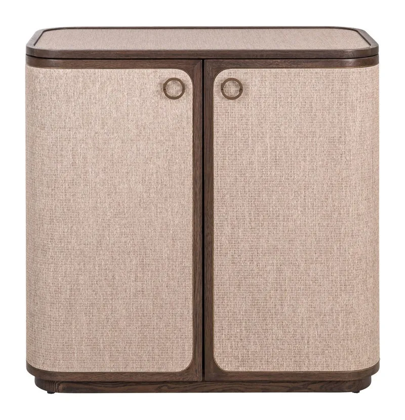 Sideboard Willox – Eiche & Leinen, 2 Türen, beige, 90 cm