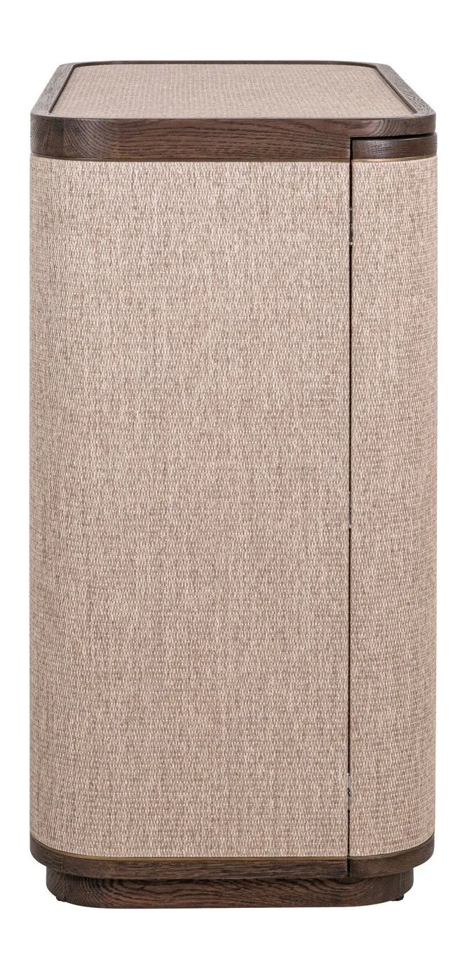 Sideboard Willox – Eiche & Leinen, 2 Türen, beige, 90 cm