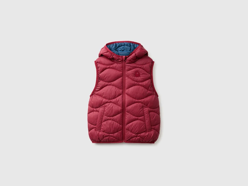 Wattierte, ärmellose Jacke mit Kapuze
