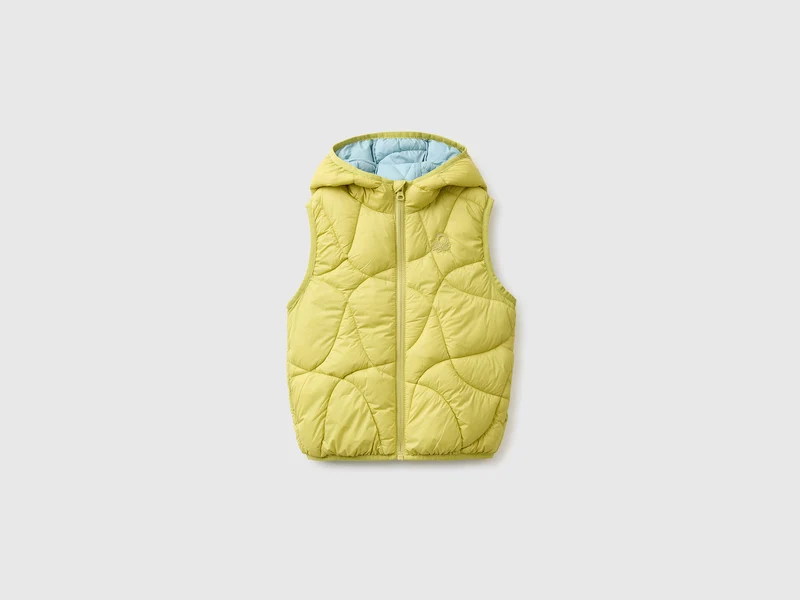 Wattierte, ärmellose Jacke mit Kapuze