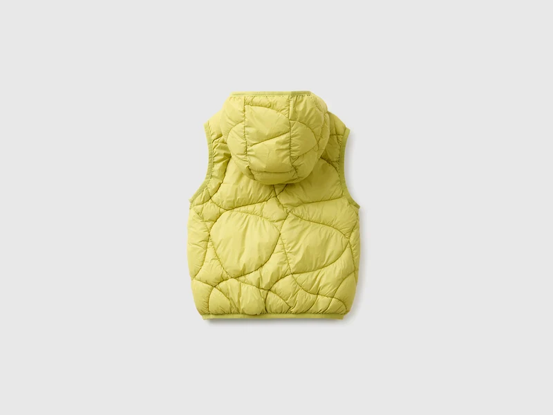 Wattierte, ärmellose Jacke mit Kapuze