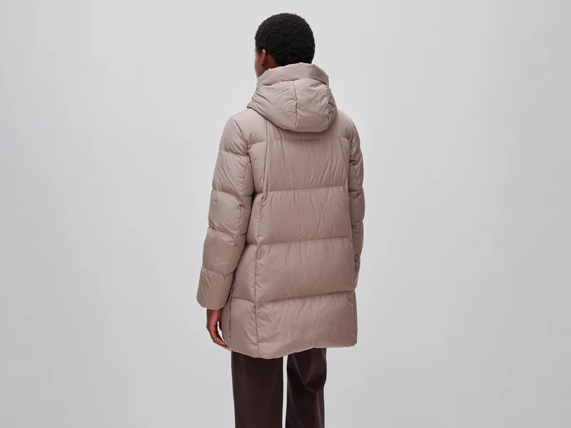 Midi Daunenjacke mit Kapuze