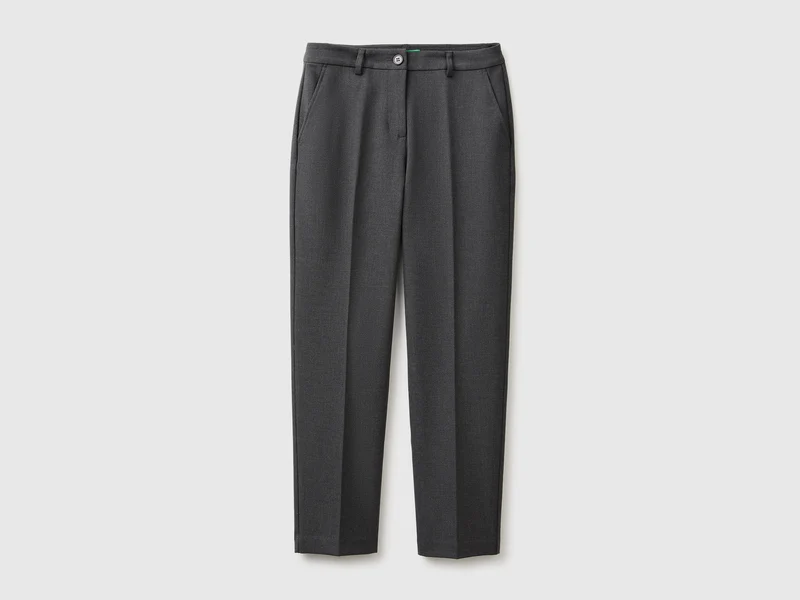 Hose mit geradem Bein aus einer Stretch-Viskose-Mischung