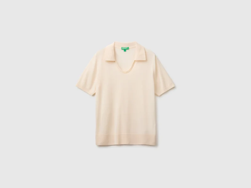 Kurzärmeliger Pullover aus Seidenmischung