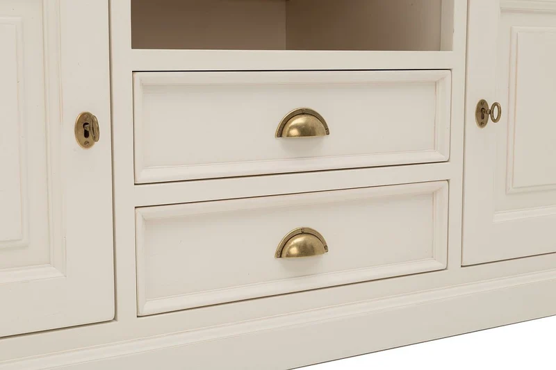 TV-Schrank Pinie teilmassiv weiß/natur Landhausstil New Port