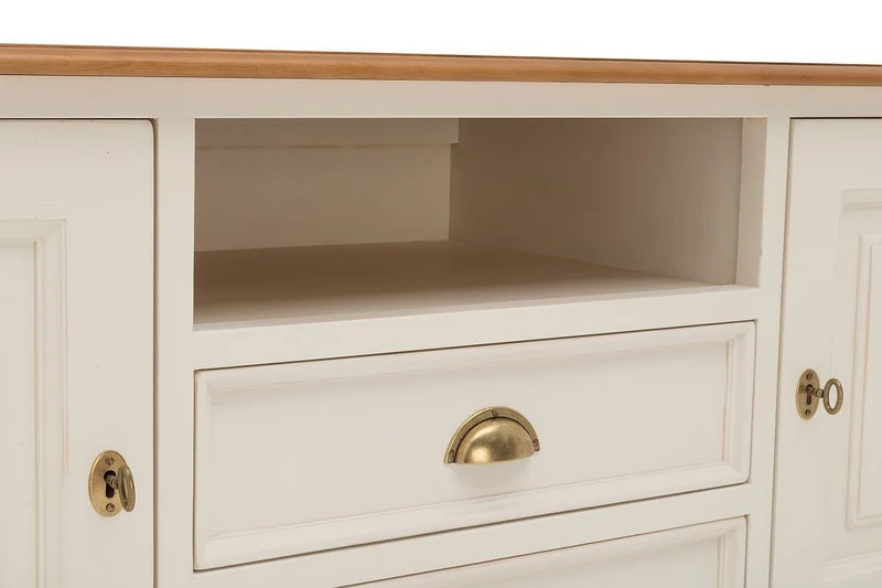 TV-Schrank Pinie teilmassiv weiß/natur Landhausstil New Port