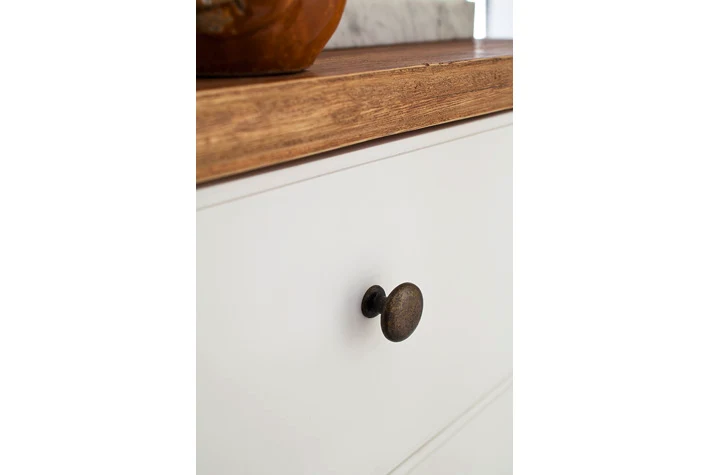 Schuhschrank Akazie massiv / MDF weiß / natur - Malin