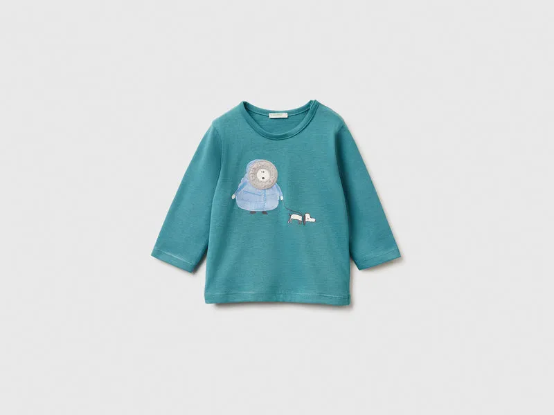 Langärmliges T-Shirt aus warmer Baumwolle