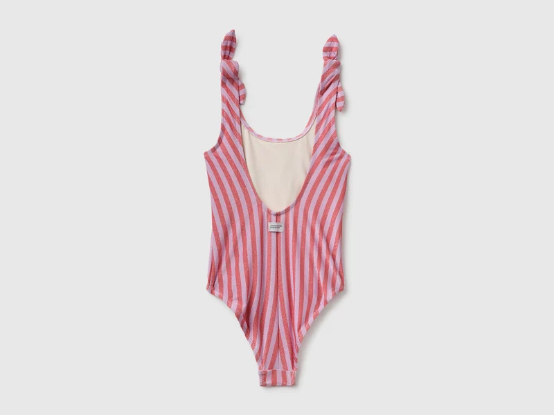 Gestreifter Badeanzug mit Lurex
