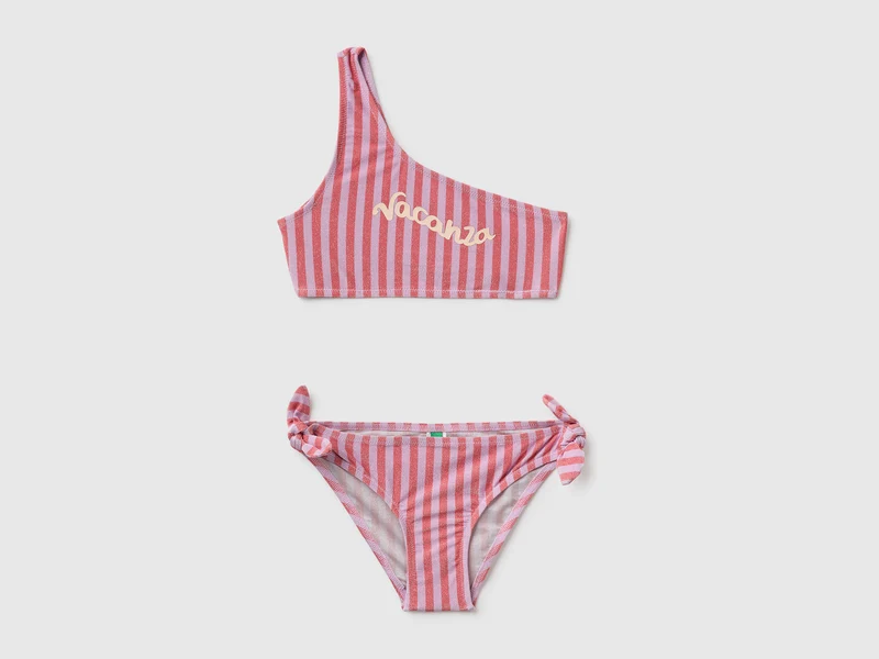 Gestreifter Bikini mit Lurex