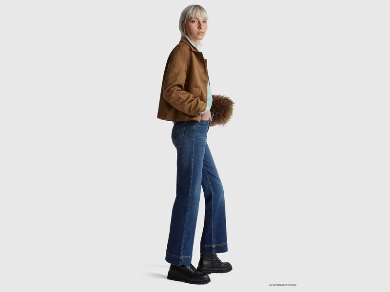 Schlagjeans aus recycelter Baumwolle