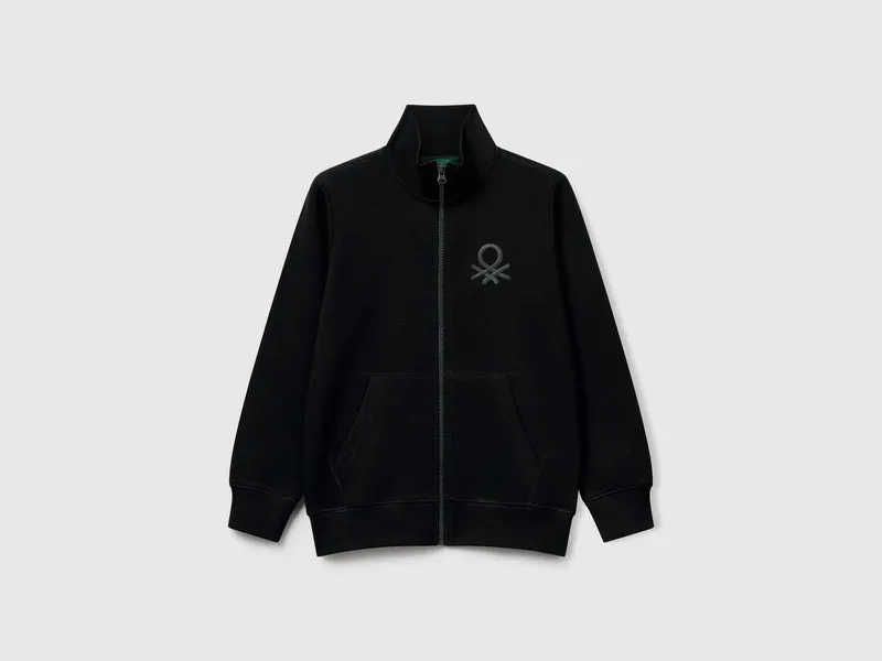 Sweatshirt aus reiner Baumwolle mit Reißverschluss