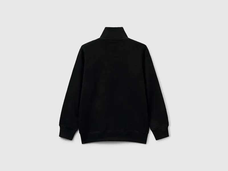 Sweatshirt aus reiner Baumwolle mit Reißverschluss
