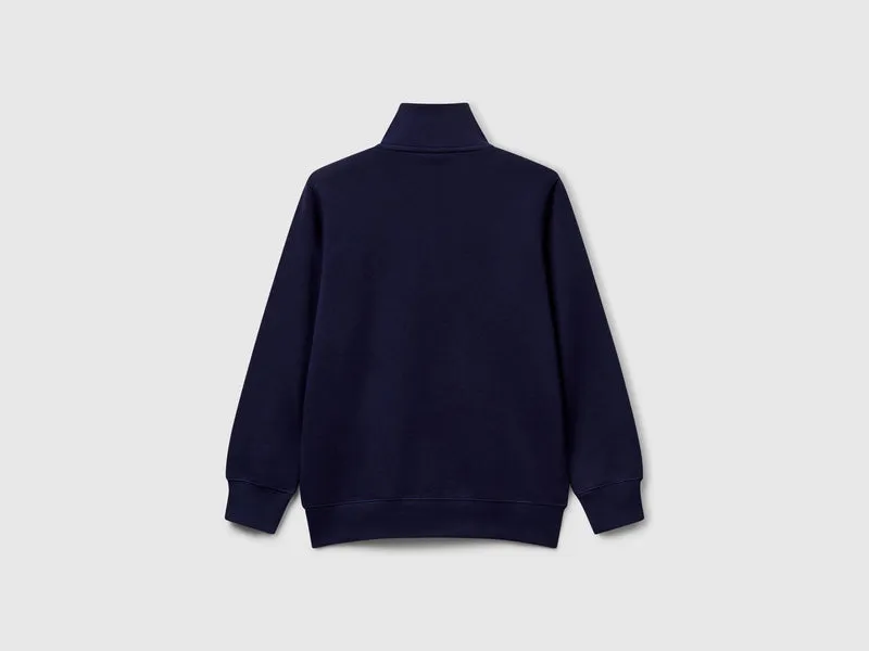 Sweatshirt aus reiner Baumwolle mit Reißverschluss