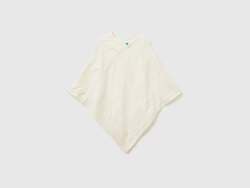 Cape mit Rautenmuster aus reinem Kaschmir