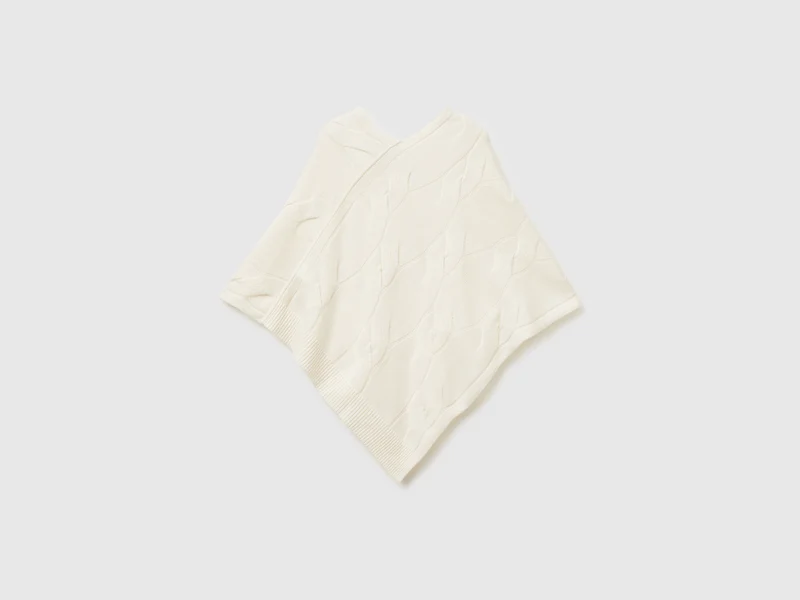 Cape mit Rautenmuster aus reinem Kaschmir