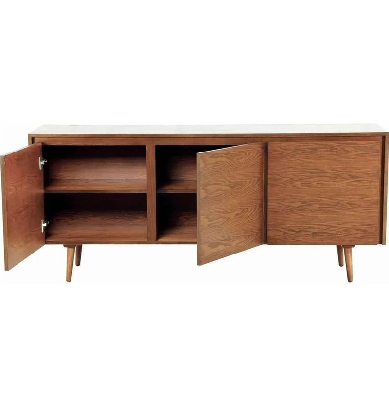 Mid-Century Modern TV Stand - Scandinavian Design with Storage