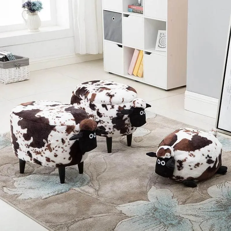 Fluffy Sheep Ottoman - Cute Kids Storage Organizer