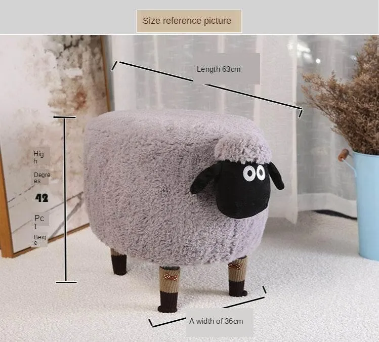 Fluffy Sheep Ottoman - Cute Kids Storage Organizer