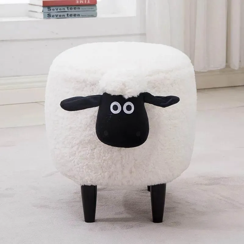 Fluffy Sheep Ottoman - Cute Kids Storage Organizer